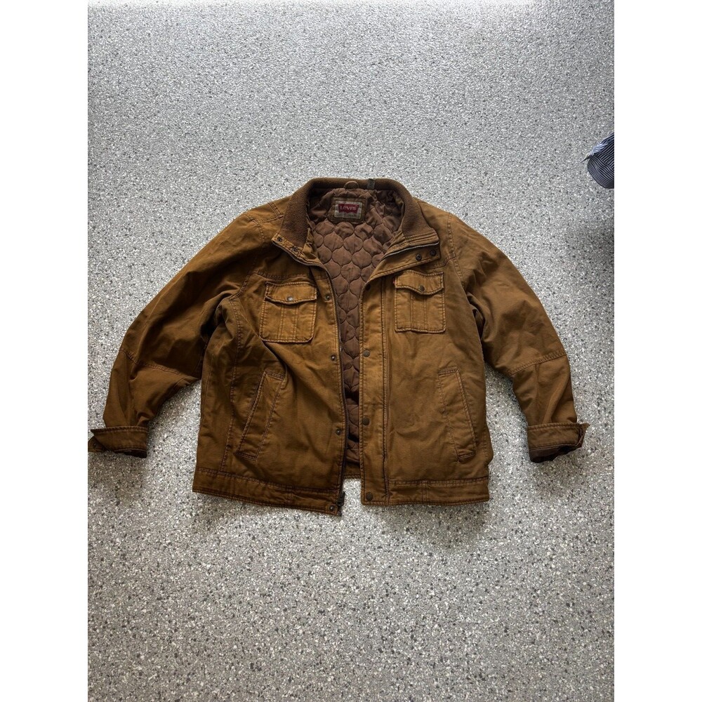 Levis Mens Brown Cotton Quilted Jacket size XL